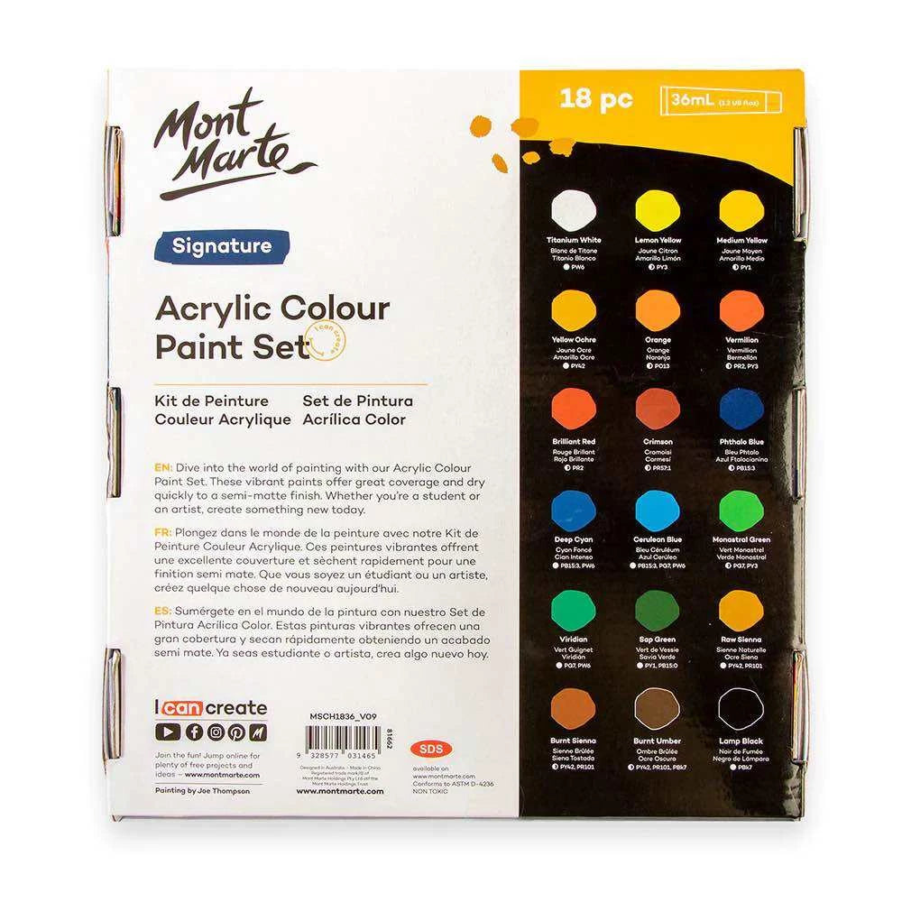 Mont Marte Acrylic Color Paint Set 36ml 18pcs