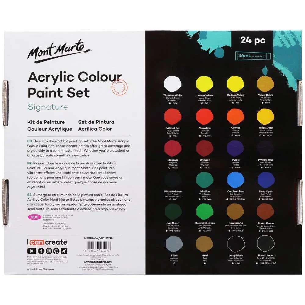 Mont Marte Acrylic Color Paint Set 36ml 24pcs